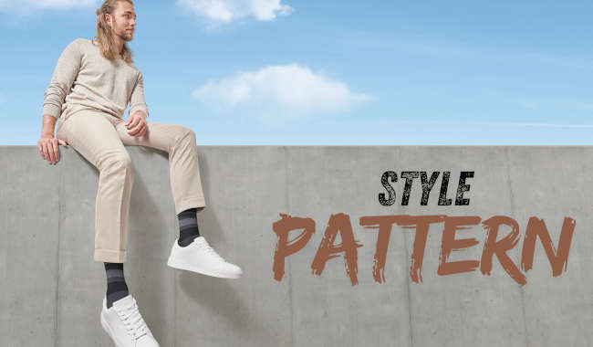 Sigvaris Style Pattern Kompressionssocken mit Linienmuster für Herren